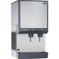Follett 25CI414W-L Symphony Plus countertop chewblet ice dispenser, efficient ice and water output for commercial use.