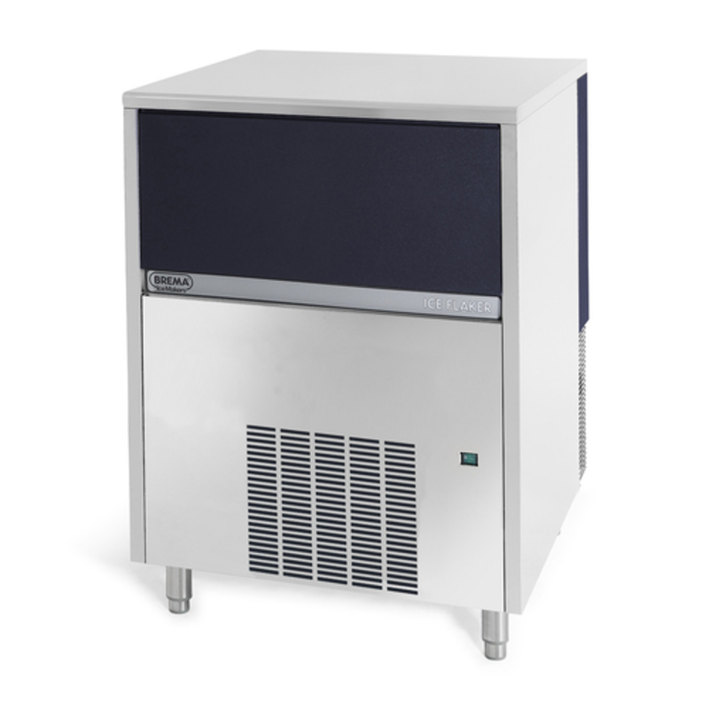 Brema GB1504AHC 368-lb Granular Flake Ice Machine for commercial use with 88-lb storage bin.