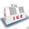 Leer L075SCSP Outdoor Slant Front Ice Merchandiser for Packaged Ice Storage and Accessibility.