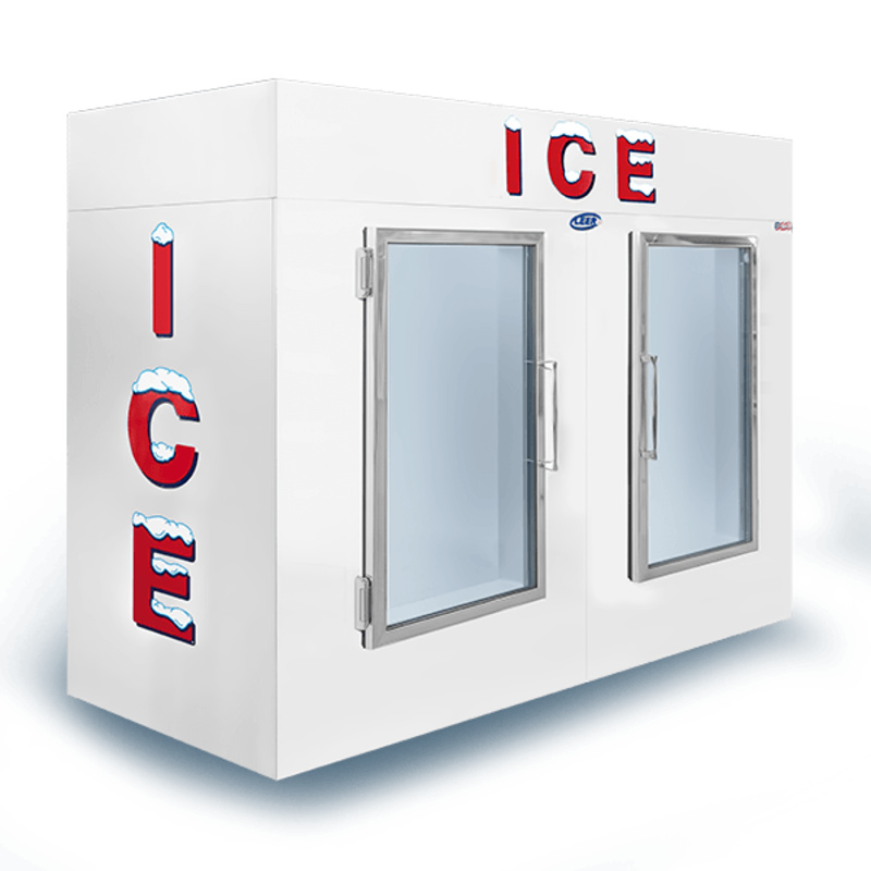 Leer L100UAGP 100 Cu. Ft. Glass Door Indoor Ice Merchandiser