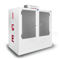 Leer TD120UASP 72-Inch Dual Solid Door Outdoor Bagged Ice Merchandiser for retail ice storage.