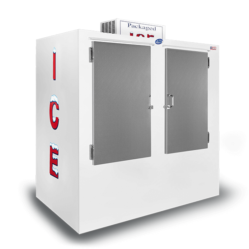Leer TD120UASP 72-Inch Dual Solid Door Outdoor Bagged Ice Merchandiser