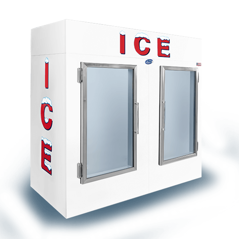Leer L085UCGP 85 Cu. Ft. Glass Door Indoor Ice Merchandiser - 84"