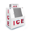Leer L040SASP 40 Cu. Ft. Slanted Outdoor Ice Merchandiser for packaged ice storage.