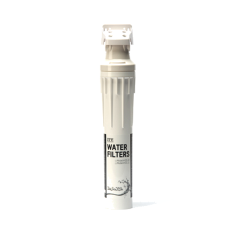 ITV water filter for commercial water filter kit for ice machines featured in a professional kitchen setting.