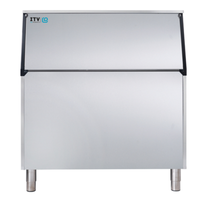 ITV S-750 Commercial Slope Front Ice Bin 750 lb for high-capacity ice storage in food service environments.
