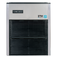 ITV high-volume flake ice machine front view with control panel and sleek design.