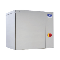 Manitowoc marine dice ice machine 780 lb with stainless steel exterior and control panel, designed for marine environments.