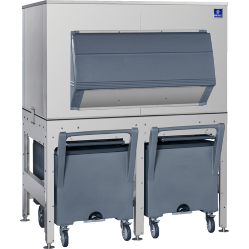 Manitowoc ice storage cart system featuring a 1304-lb capacity 60-inch ice storage bin with two carts.