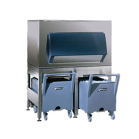 Follett elevated ice transport system with three carts for efficient ice dispensing in commercial settings.