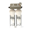 ITV PRO-102K 10-Inch Commercial Double Water Filtration Kit with dual filters and pressure gauge.