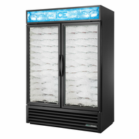 True GDIM-49NT-HC~TSL01 Two-Section Glass Door Ice Merchandiser for Retail Ice Sales