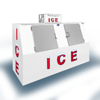 Leer L075SASP 75 cu ft Outdoor Ice Merchandiser showcasing its slant-front design for exterior ice storage.
