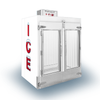 Leer L150UAGPPL high-capacity indoor ice merchandiser with double doors for easy access.