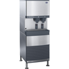 Follett Symphony Plus ice and water dispenser with dual spouts and 90 lb storage bin for commercial use.
