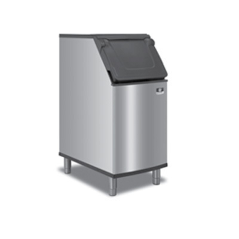 Manitowoc D320 ice storage bin with a sleek stainless steel design and spacious storage for commercial ice management.