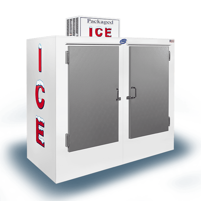 Leer L075UCSP 75 Cubic Foot R290 Solid Door Outdoor Ice Merchandiser