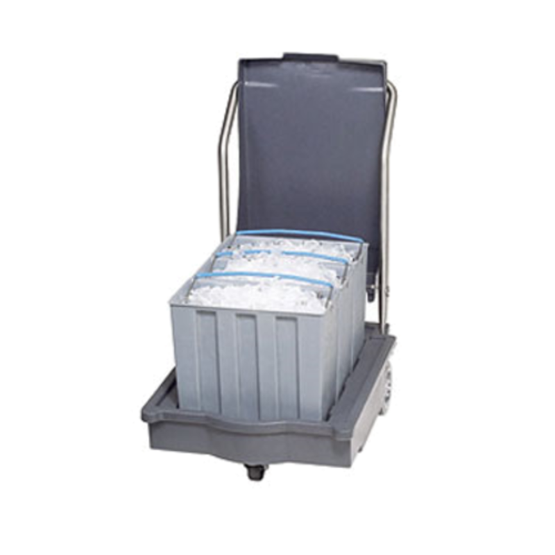 Follett 00112771 SmartCART 75 Polyethylene Mobile Ice Caddy with Totes for easy ice transport.