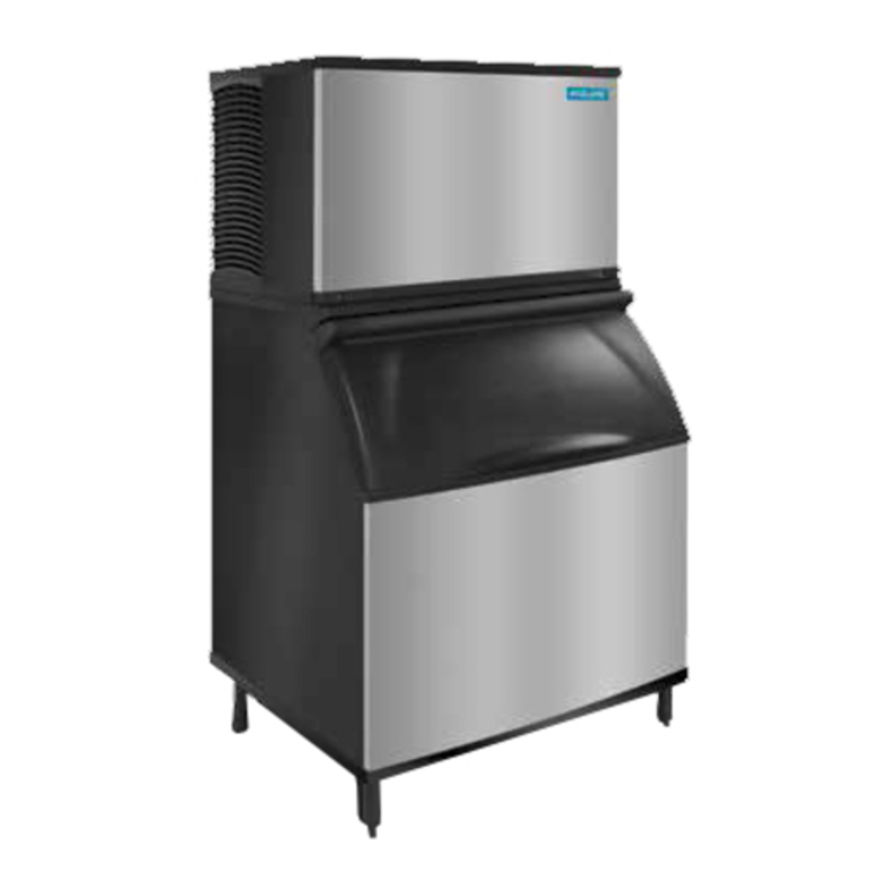Koolaire KDP0500W Water-Cooled Dice Ice Machine for commercial beverage service, producing 478 lbs of ice daily.
