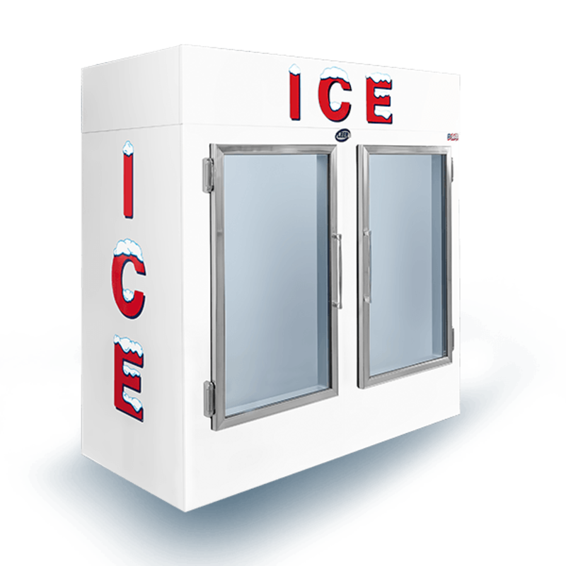 Leer L060UCGP 60 Cu. Ft. 73-Inch Indoor Glass Door Ice Merchandiser