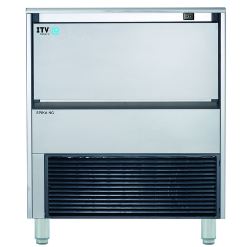 ITV SPIKA NG 360 commercial air cooled ice machine 340 lbs with 99 lb storage bin and sleek design.