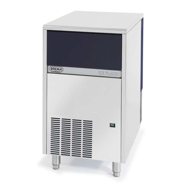 Brema GB903AHC Undercounter Flake Ice Machine with 66 lb storage for reliable cooling and attractive product displays.
